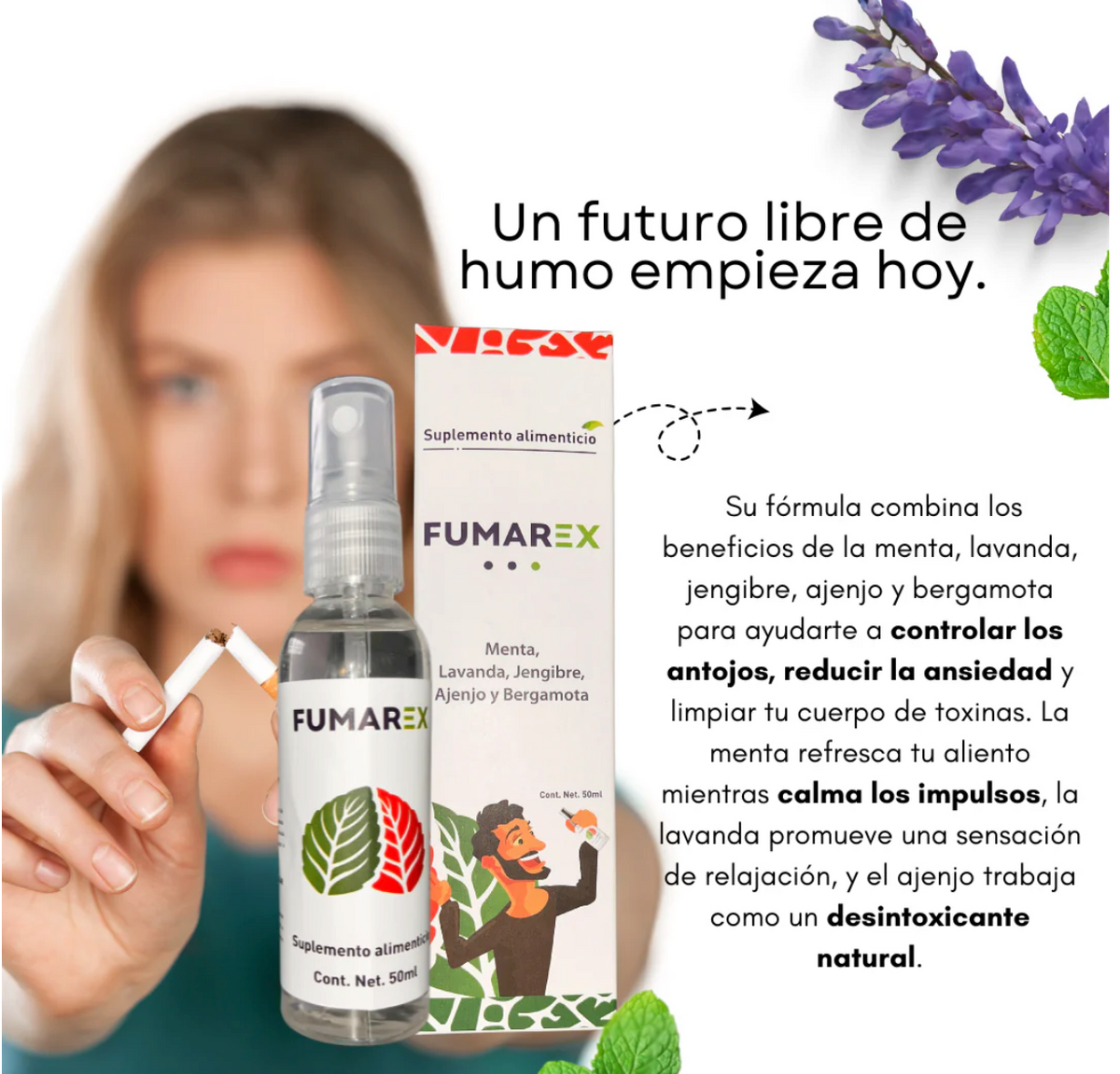 FUMAREX - Spray NATURAL para dejar de fumar - 2 x 1