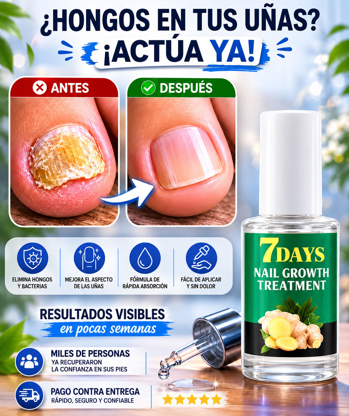 Nail Fungus Essence | Tratamiento para mejorar uñas con hongos "Elimina los Hongos y Evita que Regresen"