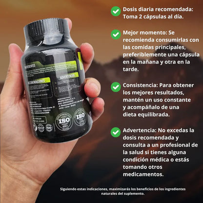 Cápsulas 8 en 1 - Shilajit Ashwagandha Rhodiola Rosea Panax y Ginseng + Envio Gratis